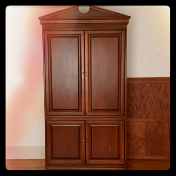 Solid oak entertainment center